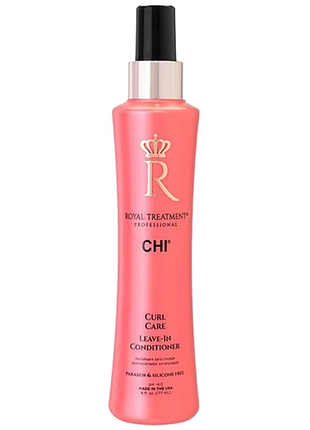Незмивний кондиціонер для зволоження та чіткості локонів curl care leave-in conditioner royal treatment chi, 177 мл