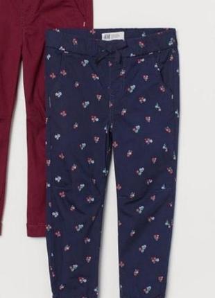 Брюки брюки джоггеры на девочку в цветочки h&amp;m 92-98рр