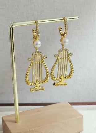 Изысканные серьги 🪉 арфа 6