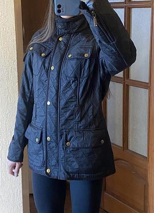 Стьобана куртка barbour international polarquilt чорна фліс оригінал