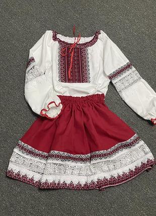 Костюм український вишиванка і спідниця 6 7 8 років