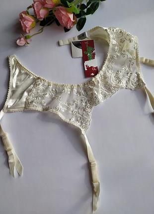 Новый кремовый пояс для чулок lepel, размер l