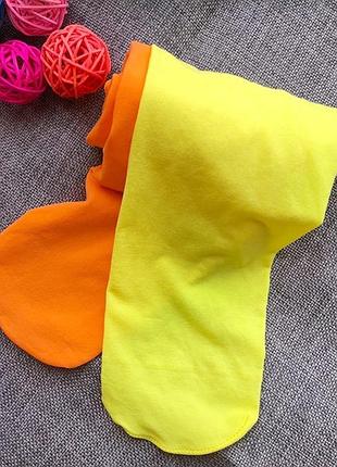 Яркие двухцветные детские колготки капроновые one size