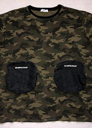 T/one korea design футболка милитари камуфляжная с карманами (xxl)