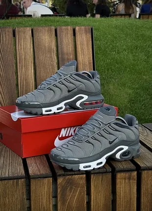 Кросівки nike air tn plus, темно сірі (сіточка) 01-16