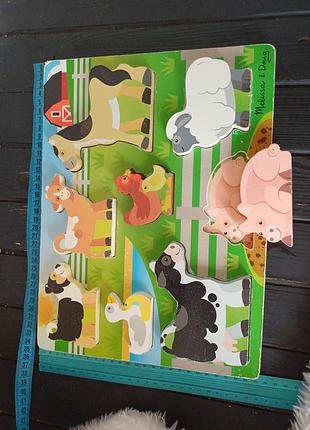 Деревянный объемный пазл вкладыш животного фермы от melissa &amp; doug