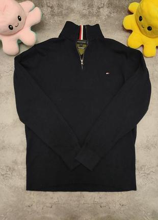 Чоловіча кофта джемпер tommy hilfiger  темно-синя