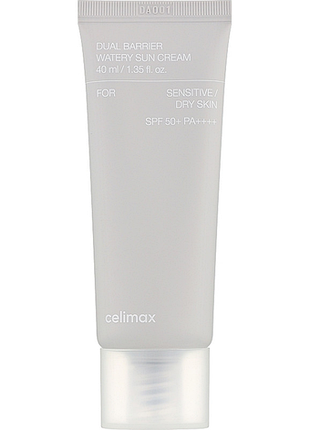 Крем сонцезахисний для чутливої шкіри dual barrier watery sun cream celimax, 40 мл