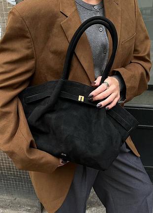 Велика сумка hana medium faux tote bag - black