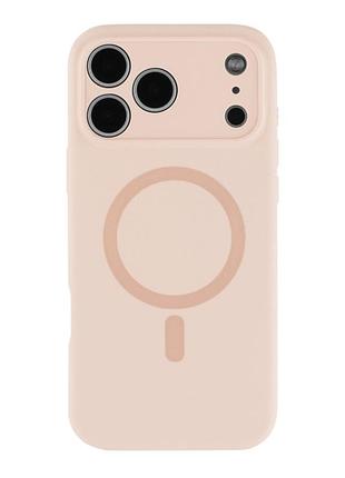 Чохол накладка glow silicone case з рамкою камери для iphone 18 pro max панель-накладка для телефону з magsafe pink