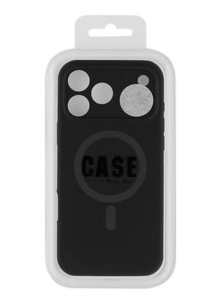 Чохол накладка glow silicone case з рамкою камери для iphone 18 pro панель-накладка для телефону з magsafe black 3