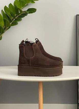 Угги ugg neumel chelsea platform chocolate 6