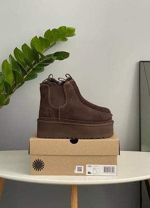 Угги ugg neumel chelsea platform chocolate