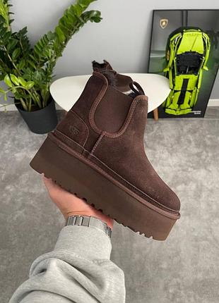 Угги ugg neumel chelsea platform chocolate 2