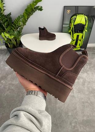 Угги ugg neumel chelsea platform chocolate 4