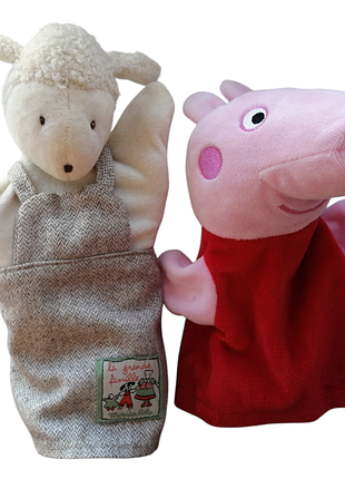 Moulin roty ляльковий театр овечка свинка пеппа іграшка на руку рукавичка