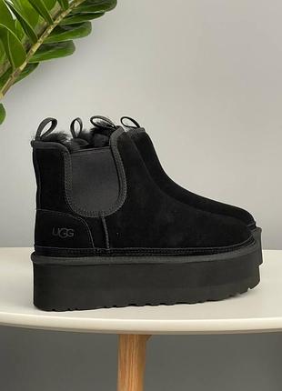 Угги ugg neumel chelsea black platform 9