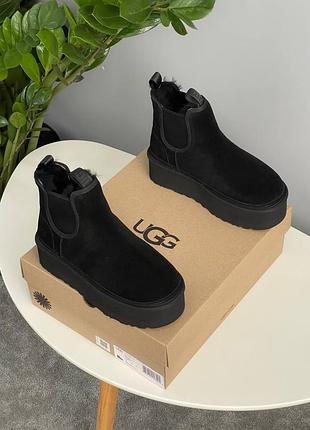 Угги ugg neumel chelsea black platform 4