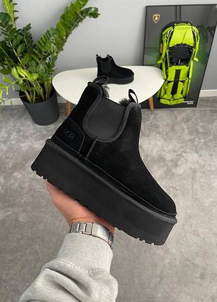 Угги ugg neumel chelsea black platform 8