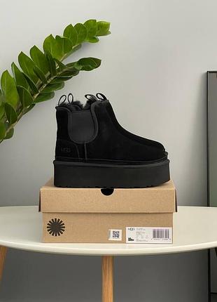 Угги ugg neumel chelsea black platform 7