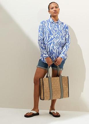 Женская батальная льняная оверсайз рубашка от m&amp;s