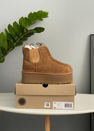Угги ugg neumel chelsea chestnut platform 7