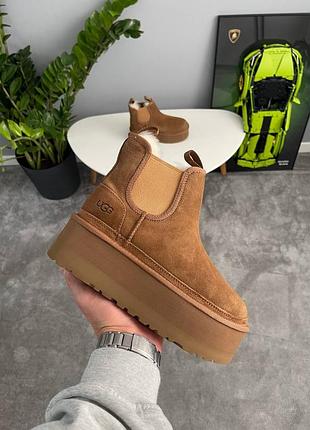 Угги ugg neumel chelsea chestnut platform 6