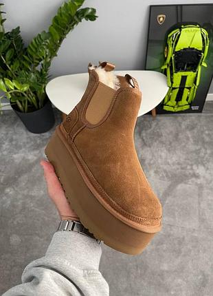 Угги ugg neumel chelsea chestnut platform 4