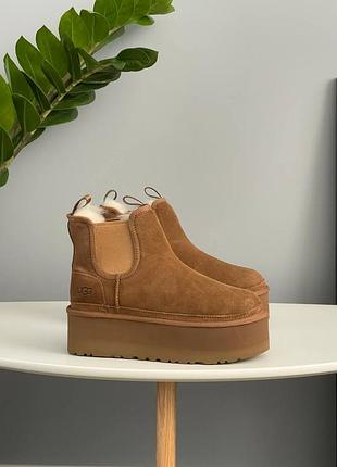 Угги ugg neumel chelsea chestnut platform 5