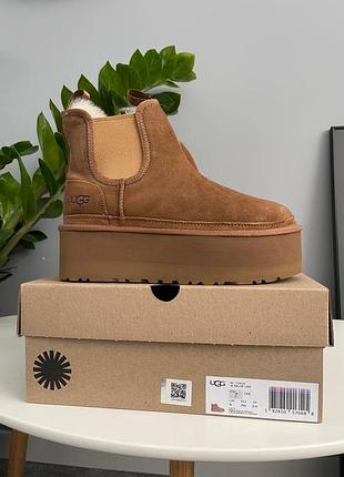 Угги ugg neumel chelsea chestnut platform 9