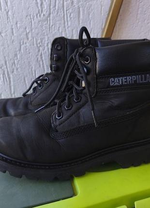 Ботинки зимние кожаные оригинал cat caterpillar colorado утепленные 38 черные нубук демисезон осень ботинки зима