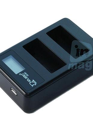 Lcd зарядное устройство usb для 2-х батарей canon lp-e8