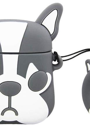 Чохол case для apple airpods alitek французький бульдог (grey/white) + тримач