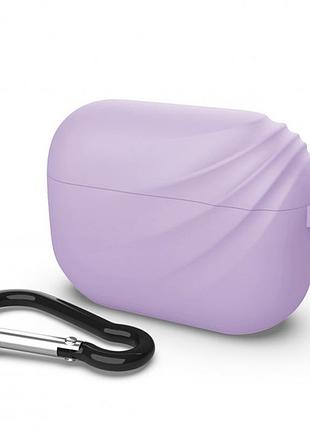 Чохол + карабін для навушників apple airpods pro alitek wave purple