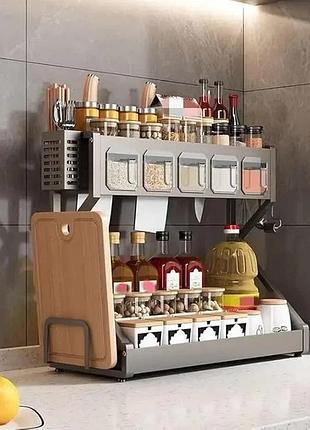 Органайзер для специй glaceon spice rack двухъярусная сушилка-полка для посуды и приправ, кухонная стойка