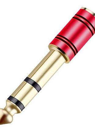Адаптер переходник стерео 3.5 мм female - 6.3 мм male (мама-папа) r connector red/gold