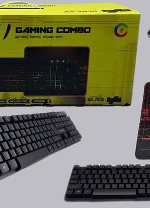 Комплект xstrike xs-2030 4в1 (клавиатура + мышь + коврик + наушники) rgb usb
