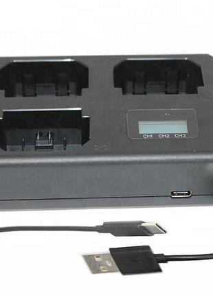 Зарядное устройство alitek lcd usb для трех аккумуляторов canon lp-e8