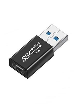 Переходник адаптер usb male - type-с 3.1 female 10gbps expert type-6 black, металл