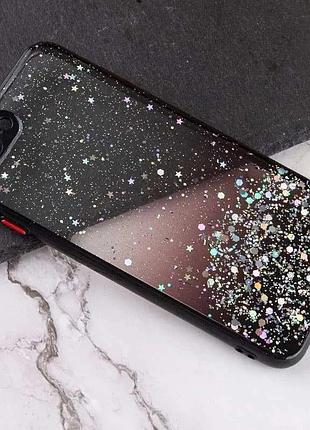 Чехол панель с блестками и защитой камеры для apple iphone 6, 6s black 2