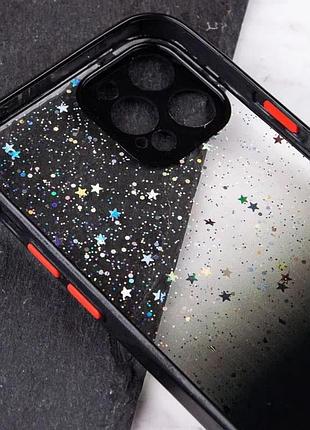 Чехол панель с блестками и защитой камеры для apple iphone 6, 6s black 3