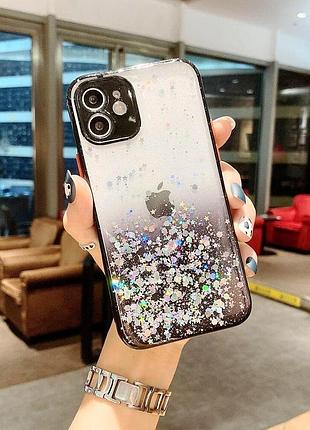 Чехол панель с блестками и защитой камеры для apple iphone 6, 6s black 4