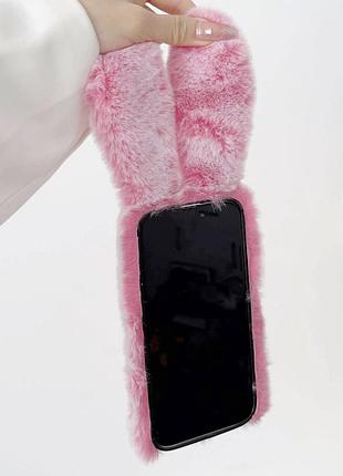 Чехол панель для apple iphone 15 pro розовый зайчик 5