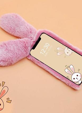 Чехол панель для apple iphone 15 pro розовый зайчик 7