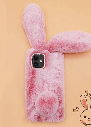 Чехол панель для apple iphone 15 pro розовый зайчик 9