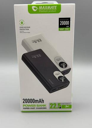 Power bank maxmate mmp-20re / pd / 22.5w / 20000 mah