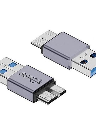 Переходник адаптер micro usb 3.1 type b - usb (m/m), металл