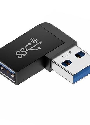 Адаптер переходник угловой usb 3.0 male - usb 3.0 female 10 гбит/с (плоский)