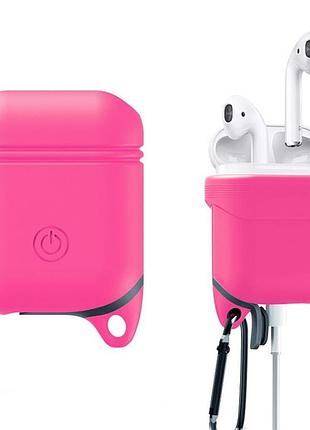 Чехол alitek + карабин для наушников apple airpods rose pink