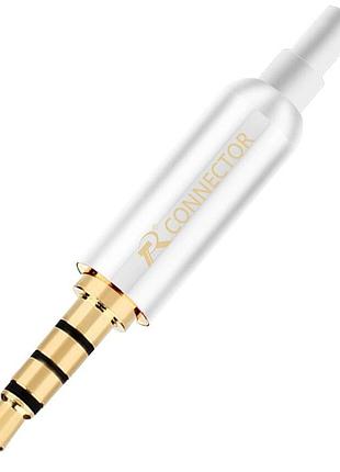 Штекер конектор r connector під паяння freeend — 3.5 мм trrs 4pin білий перламутр